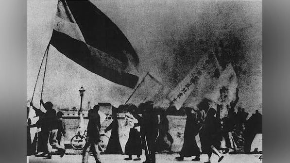 Students in Beijing rallied during the May Fourth Movement.